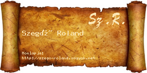 Szegő Roland névjegykártya